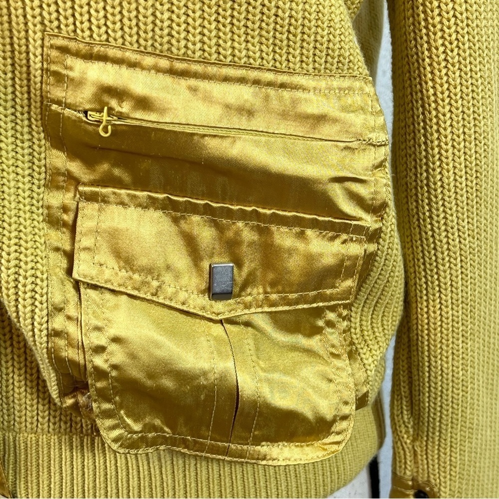Jamie Sadock women’s yellow knit sweater full zip jacket. Size medium - Picture 7 of 14
